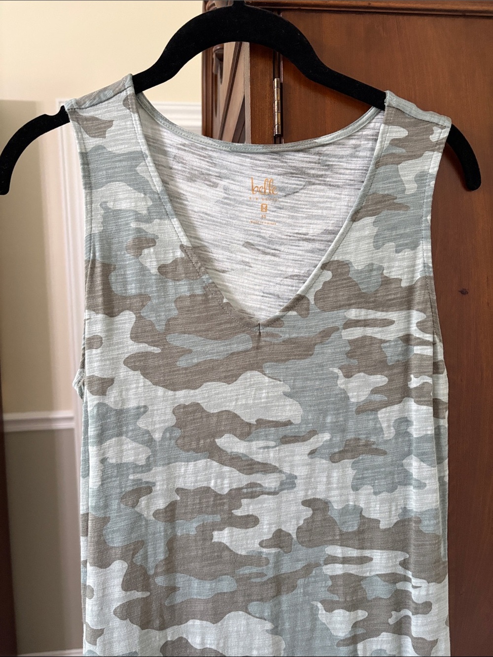 Belle Kim Gravel 3 Piece Maxi Dress Open Jacket Tank Light Camo BOHO Beach - Picture 6 of 16